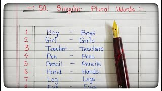 50 Singular and Plural Nouns  Singular and Plural  Learn English [upl. by Garate]