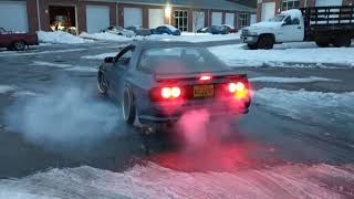 Twin turbo 6 port fc rx7 second gear burnout [upl. by Peugia]