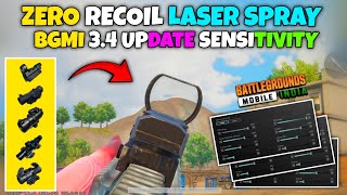 BGMI NEW 34 UPDATE ZERO RECOIL SENSITIVITY 🔥FOR LASER SPAYS AND OP CLOSE RANGE TIPS amp TRICKS [upl. by Ray178]