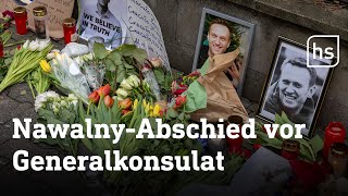 Gedenken an Alexej Nawalny in Frankfurt  hessenschau [upl. by Arakal]