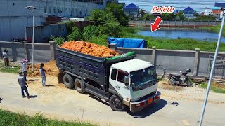 Perfectly Project Dump Truck 5T Fill Land into Land flooded With Dozer D3 KomaTsu push Mix VDO [upl. by Cranford]