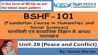 BSHF 101 UNIT28 Peace and Conflict शांति और संघर्ष [upl. by Herrod]