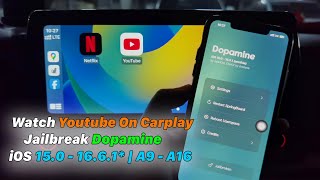 Watch Youtube On Carplay Jailbreak Dopamine  iOS 150  1661  A9  A16 [upl. by Yhpos519]