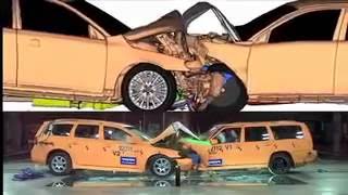 Volvo V70 1997 vs V70 2009 crashtest [upl. by Htebzile]