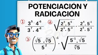 Potenciación y Radicación  3 Ejercicios Resueltos Parte 01 [upl. by Mcleroy]