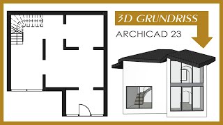 Grundriss in 3D zeichnen Teil 1 Geschosse  Wände  Boden  PfostenRiegel ArchiCAD Tutorial [upl. by Bernetta729]