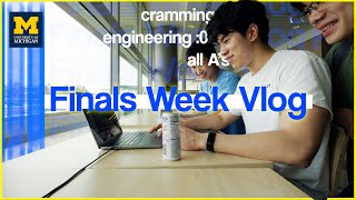 ENGINEERING STUDY VLOG  cramming for 3 finals during finals week umich straight As [upl. by Sinnard853]