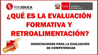 ¿QUÉ ES LA EVALUACION FORMATIVA  MINEDU PERUEDUCA  WEBINAR [upl. by Lounge]