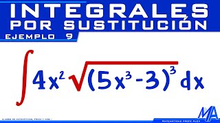 Integral de una Raíz  Integrales por Sustitución  Cambio de variable  Ejemplo 9 [upl. by Lehctim]