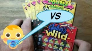 2s for Tuesday Jokers Wild vs Double Play Lottery scratch tickets [upl. by Nna]