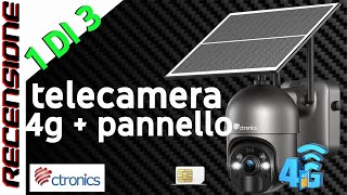 Video 13 Sicurezza senza corrente ne wifi RECENSIONE Telecamera 4G 360° Ctronics [upl. by Ysor]