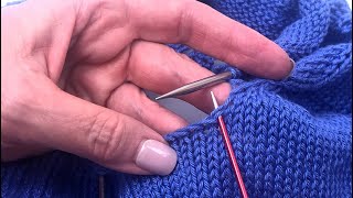 Picking Up Stitches for an Underarm on a Top Down Sweater  with No Holes [upl. by Ientruoc]