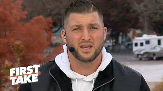 Tim Tebow makes Ohio State vs Michigan predictions  First Take [upl. by Shell]