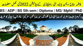 Fatima Jinnah women University FJWU Rawalpindi Admission 2022  Complete information about FJWU [upl. by Leira]