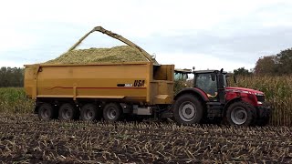 Maïs 2024  Maximaal laden door te persen en afdekklep als schot te gebruiken  Bungeetouw  Fendt [upl. by Elidad]