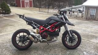 Ducati Hypermotard 1100 Exhaust Sound Check  Competition Werkes GP SlipOn  MWR Air Filter [upl. by Anala]