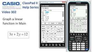 ClassPad Help 302  Graph a Linear Function 2 Main [upl. by Nilknarf]