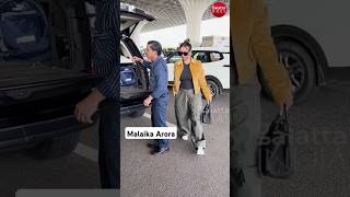 malaikaarora ignores the paps as she appears at the airport days after her fathers demise [upl. by Adihaj]