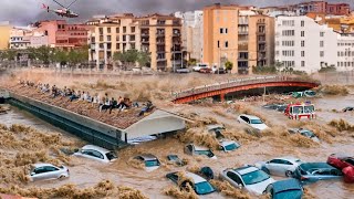 Mass Evacuation in Malaga Spain City washed away after heavy flood people are trapped [upl. by Stirling287]