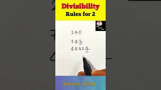 Divisibility Rule For 2  Divisibility Short Trick  Fast Calculation Trick shortsshortvideomaths [upl. by Ytsrik933]