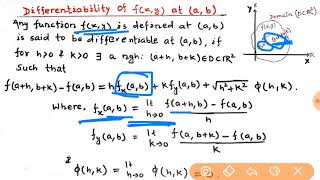 Real Analysis  Differentiability of two variables function at ab [upl. by Wilfreda]