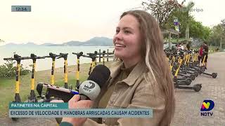 Patinetes em Florianópolis excesso de velocidade e manobras arriscadas causam acidentes [upl. by Turner]