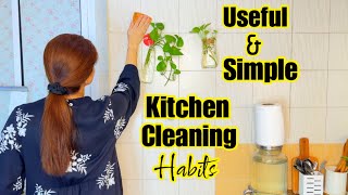 7 Easy Kitchen Cleaning Habits To Keep Kitchen Clean amp Organise🧽5 MINUTE HABITS for a clean kitchen [upl. by Einaj]