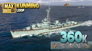 Destroyer Kunming 3rd highest NA damage game  World of Warships [upl. by Devora]