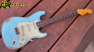 Fender Custom Shop 1962 Stratocaster Heavy Relic Daphne Blue  GuitarPoint [upl. by Gentille]