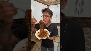 Trying the most blackest noodles 😵  Janibhaivlogs trending shorts [upl. by Noteek]