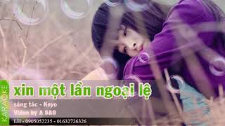 Karaoke  Xin một lần ngoại lệ  Keyo  Beat Chuẩn [upl. by Aicile]