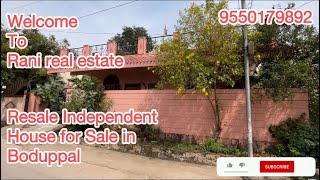 SR073 Resale Independent house for sale in Boduppal near to Medipally high way road 300 sqyrds [upl. by Gisser]