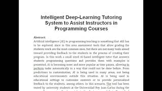 Intelligent Deep Learning Tutoring System to Assist Instructors in Programming Courses [upl. by Cirdor]