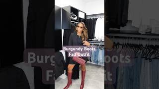 Burgundy Boots Fall Outfit  outfitinspo autumnfashion grwmoutfit grwm fallfashion fashion [upl. by Peters]