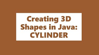 3D Shapes in Java [upl. by Oralie]