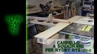 Carrello a Squadrare per Ryobi RTS1800G Alfre fai da te [upl. by Risley]