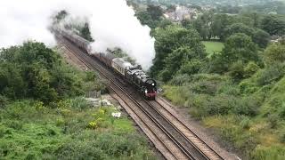 35028 Clan Line Storms up the 1 in 50 Bank at Upwey End Of Southern Steam 09072024 [upl. by Burget]