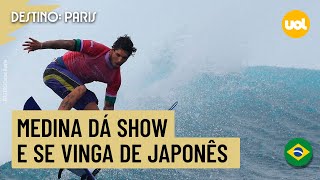 OLIMPÍADAS 2024 GABRIEL MEDINA DÁ SHOW SE VINGA DE JAPONÊS E VAI ÀS QUARTAS DE FINAL NO SURFE [upl. by Kcirredal]