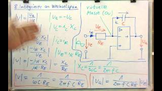 Elektronik  OPV 8C  Integrierer an Wechselspannung  Herleitung Phasenverschieb und Verstärk [upl. by Arem]