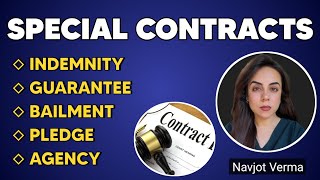 Special Contracts  Indemnity  Guarantee  Bailment  Pledge  Agency [upl. by Alleon]