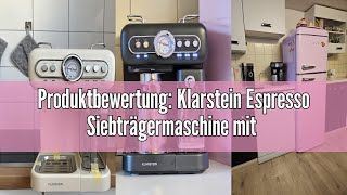 Produktbewertung Klarstein Espresso Siebträgermaschine mit Milchaufschäumer 12L MiniEspressomasc [upl. by Najram]