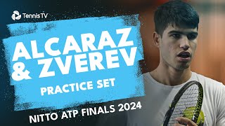 Carlos Alcaraz amp Alexander Zverev Full Practice Sets  Nitto ATP Finals 2024 [upl. by Stallworth]