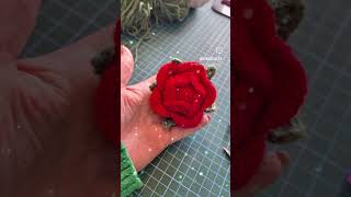 Crochet Rose Ferrero Rocher chocolate cover tutorial crochet crochetflower ferrerorocher [upl. by Annalla]