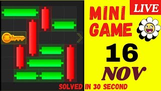 16 November Hamster Kombat Daily MiniGame Puzzle Solved hamstercombat minigame minipuzzle [upl. by Inaleon]