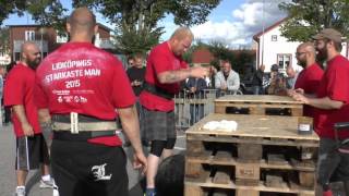 Lidköping Starkaste ManKvinna 2015 Herrklass Atlassten 130kg [upl. by Akli]