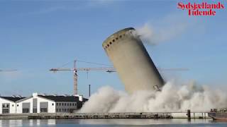 Silo sprænges på Sydhavnen i Vordingborg [upl. by Acimad]