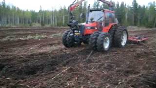 Valmet 705 clearing old forest to a field pt 3 [upl. by Aihsined]