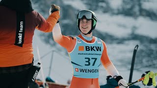 Franjo von Allmen und seine Premiere auf der Lauberhornabfahrt Teil 1  Weltcup Wengen 2024 [upl. by Ebner675]