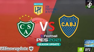 Sarmiento Vs Boca Juniors  ⚽Liga Profesional Argentina 2024⚽  Pes 2021Dream Patch 2025 [upl. by Mosira]