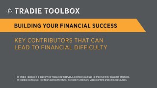 Tradie Toolbox Key contributors that can lead to financial difficulty [upl. by Eelamme268]